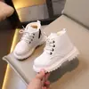 Zapatos Infantiles Otoño e Invierno 2026, Botas para Niños, Botas tipo Martin, Botines de Cuero Versátiles para Niños, Forrados de Felpa, Cálidos, Antideslizantes para Niñas