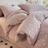 Clase de Lujo Ligero Grado A Algodón Lavado y Lino para Maternidad e Infancia Juego de Cuatro Piezas Funda de Edredón Individual Dormitorio de Estudiantes Cama Sábanas de Cama Juego de Tres Piezas para el Hogar