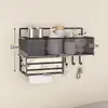 Estante de almacenamiento de pared sin taladro para habitaciones de residencia estudiantil, buenos artículos esenciales para residencia, cesta colgante de mesita de noche, estante de almacenamiento de pared para estudiantes