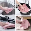 Trapo de Dos Colores, Paño de Cocina Espeso de Doble Cara de Terciopelo Coral, Paño de Limpieza Doméstica para Cocina, Toalla para Lavar Platos, Trapo Absorbente para Lavar Platos
