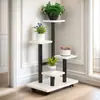 Soporte de flores de hierro forjado para balcón, soporte para macetas de suculentas, estante decorativo para jarrones de sala de estar, estilo escalonado, elegante, móvil y conveniente