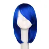 MSN estilo coreano aparador de rosto cabelo curto Cosplay Europeu e Americano peruca azul royal cabeça BoBo celebridade da internet show ao vivo