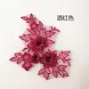 Par Bordado Estéreo Multicolor de Flor para Vestido de Novia Encaje Accesorios Parche Aplicación DIY Hecho a Mano