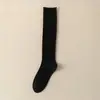 Calcetines de Algodón para Mujer hasta la Pantorrilla Adelgazantes por Presión Calcetines por Encima de la Rodilla Otoño/Invierno Color Sólido Doble Aguja Apilados Calcetines de Algodón Puro de Tubo Alto sin Costuras