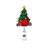 Cordão de Feltro de Natal Porta-Crachá Retrátil Divertido Caminhão do Papai Noel Boneco de Neve Porta-Identificação de Consultório Médico