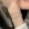 Pulseira de Trevo em Prata de Lei S925 para Mulheres, Design de Nicho, Alto Padrão, Luxo Acessível, Elegante, Versátil, Nova Joia de Mão