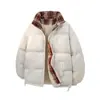 2025 Invierno Transfronterizo Nuevo Hombres Empalmado Más Terciopelo Algodón Ropa Exterior Moda Juvenil Casual Chaqueta de Algodón Chaqueta para Hombres