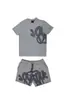 Camiseta Casual Solta de Manga Curta com Estampa em Espuma Syna World Hip-Hop de Alta Qualidade Shorts High Street Palavra Syna
