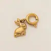 Colgante de Dibujos Animados de Animales 18K Básico para Bricolaje Acero Inoxidable Electroplateado al Vacío Color Dorado Cadena Ajustable de Conservación Color Europeo y Americano Accesorios