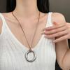 2026 Nuevo Collar Largo con Colgante Ovalado para Mujer, Diseño de Nicho Estilo Coreano, Accesorio de Cadena de Suéter de Gama Alta para Otoño e Invierno