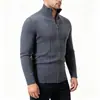Nueva colección Otoño/Invierno 2026: Cárdigan de punto para hombre con cuello alto y cremallera, suéter tejido, prenda exterior elegante y casual para hombres jóvenes
