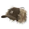 Gorra de pana con orejeras bordadas con letras, moda callejera, gorra de béisbol, otoño e invierno, protección para las orejas, cálida, gorra versátil