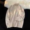 Suéter de cuello alto estilo americano para hombre, otoño e invierno, grueso, holgado, estilo perezoso, suéter de punto de alta calidad, estilo japonés, ropa interior cálida retro