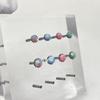 Pendientes de aleación de titanio F136 con borde ondulado y ópalo envuelto para la lengua, clavos para el labio, clavos enterrados, joyería para perforación de cabeza