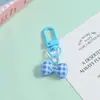 Llavero creativo de lazo a rayas de colores, accesorio colgante DIY, decoración fresca y elegante para bolsos de hombre y mujer