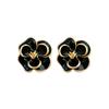 Pendientes de flor negra Aguja de Plata retro francés alto sentido nicho versátil temperamento pendientes Yiwu joyería al por mayor