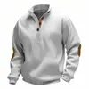 Sudadera con capucha de manga larga para hombre, Otoño/Invierno, Jacquard acanalado, Cuello alto, Estilo vaquero occidental, Deportiva a la moda, Casual