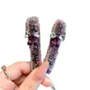 Pinza para el cabello de lana morada coreana con lazo y adornos pesados de pedrería, Pinza para el cabello de flecos de alta gama, Accesorio para el cabello Bb Hair Clip