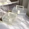 Caja transparente portátil para estudiantes, organizador de escritorio, botiquín casero, caja de herramientas para estudiantes de arte, tamaños grande y pequeño, diseño simple