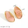 Brincos de Resina Irregulares Estilo Ins para Mulheres Retro Elegante Âmbar Ouro 18K Sentido Premium Brincos de Aço Inoxidável Brincos