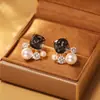Pendientes de Moda Exquisitos con Aguja de Plata S925 Estilo Coreano Elegantes Pendientes de Moda con Perla y Circonita Pendientes Mismo Estilo Xiaohongshu para Mujer