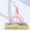 Vaso de Vidro Borossilicato Colorido Irregular Estilo Ins Criativo Suporte para Velas Decoração de Mesa Minimalista Decoração para Casa