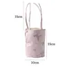 Bolso Tote Cilíndrico de Tela Mojie Accesorios para Ceremonia del Té Bolso de Mano Portátil para Exteriores Bolsa de Almacenamiento para Juego de Té Bolso de Tote de Viaje