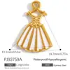 Accesorios de Joyería de Acero Inoxidable Transfronterizos Maleta de Dibujos Animados Goteo de Aceite Flor Colorida Chapado en Oro Real de 18K Colgante