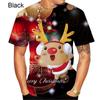 Camiseta de manga corta con estampado 3D de Papá Noel para hombre, nueva, transfronteriza, de estación independiente europea y americana