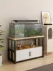 Gabinete para aquário base de armário suporte para aquário sala de estar base com suporte de carga prateleira de armazenamento casa multi-camadas com armário estrutura de base para aquário de ferro forjado