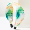 Nuevo Aro para el Cabello de Tela Tie-dye Bohemio Moda Ancho Nudo Cruzado Accesorios para el Cabello de Verano para Vacaciones en la Playa para Mujeres