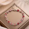 Pulsera de Cristal de Color Austriaco de Venta Caliente Transfronteriza Europea y Americana 6mm Diamante Moda Lujo Accesible Joyería para Dama Fabricantes Mayoristas