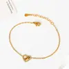Pulsera de Acero Inoxidable con Forma de Corazón Corazón a Corazón Corazón Circonita Acero de Titanio No se Desvanece Cadena Versátil con Forma de O para Mujer Gama Alta
