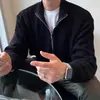 Tejidos de Punto Vintage Estilo Japonés 2024 para Hombres y Mujeres en Otoño Estilo Perezoso Ins Retro Suave Cera Jersey Media Cremallera Tejido de Punto