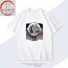 Merchandise do Jogo Genshin Impact Camiseta de Algodão de Manga Curta da Arlecchino Verão Solta Casual Algodão Manga Meia para Homens e Mulheres Estudantes