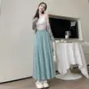 Saia Francesa para Mulheres Primavera e Verão Novo Estilo Coreano Cintura Alta Slim Evasê Plissada Doce Evasê Comprimento Médio Saia Guarda-chuva YAmAmoto