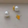 Os Novos Brincos Elegantes de Arco do Triunfo da Celi Podem Ser Separados e Usados de Múltiplas Maneiras, Apresentando Pérolas, Simples e Versáteis para o Dia a Dia, com Hastes de Prata 925