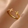 Anillo Abierto de Circonita Ultra Brillante Transfronterizo para Mujer, Banda de Anillo de Diseño de Nicho, Lujo Ligero, Sensación Elegante y de Alta Gama, Anillo de Dedo Índice de Nicho