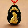 Guan Yu Jade Hetian Natural con Incrustaciones de Oro Colgante de Jade Negro Colgante Signos del Zodíaco Chino Transmisión en Vivo Dropshipping S2010101