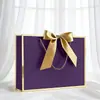 Embalagem de Compras Laço de Presente Sacola de Papel Espessa com Estampagem a Quente em Estoque Comércio Exterior Transfronteiriço Fabricante de Impressão Frete Grátis
