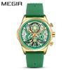 Reloj de cuarzo decorativo de viento mecánico de silicona de moda para hombre Megir transfronterizo al por mayor una generación de 2235