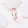 Anillo Geométrico de Flor de Color Irregular con Espiga de Trigo Abierta Moda Versátil Banda de Anillo Colorfast de Alto Grado