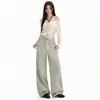 Jean de trabajo naranja juvenil # Simple y casual de pierna ancha para mujer, corte holgado, adelgazante, moderno y versátil, pierna recta, pantalones hasta el suelo