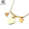Fabricantes de fuentes suministran conjuntos de collar y pendientes con forma de corazón sencillos de moda de estilo japonés y coreano, joyería de temperamento para mujer.