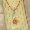 Lindo Collar de Pez Payaso Naranja Ojo de Gato Azul para Mujer Cadena para Clavícula con Cuentas Collar Hecho a Mano para Pareja