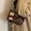 2026 Elegante Bolso Nuevo de un Solo Hombro Gran Capacidad para Mujer Hermoso Bolso Retro para el Trabajo Bajo el Brazo Estampado de Leopardo Rad Moda