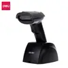 Envío Gratis Deli 14951W Escáner de Código de Barras Inalámbrico Negro Escáner Láser 1D con Base de Carga Escáner de Código de Barras