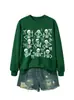 Sudadera casual de moda para mujer de Halloween con nueve marcos de calavera y lazo de estrella - Tienda independiente de Amazon eBay