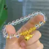 Novo estilo chinês antigo acessórios dourados diy cabaça enrolada gelo através pulseira de cristal branco design de nicho joia versátil