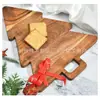 Bandeja de Armazenamento de Natal de Madeira Transfronteiriça Bandeja Portátil de Frutas e Lanches de Madeira Bandeja de Bolo e Sobremesa de Madeira Maciça para Árvore de Natal